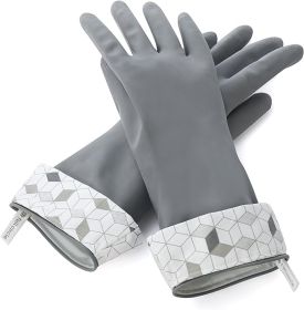Splash Patrol Natural Latex Cleaning Gloves, Large Gray