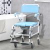 Bathroom Wheelchair,Commode Wheelchair, Rolling Shower Wheelchair with 4 Castor Wheels