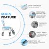Bathroom Wheelchair,Commode Wheelchair, Rolling Shower Wheelchair with 4 Castor Wheels