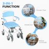 Bathroom Wheelchair,Commode Wheelchair, Rolling Shower Wheelchair with 4 Castor Wheels